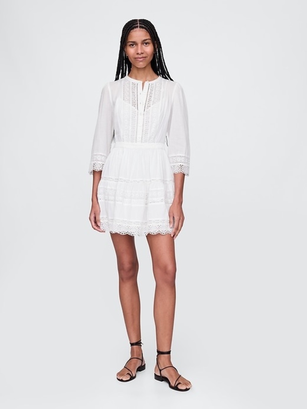 Gap Lace Trim Mini Dress TALL/LONG